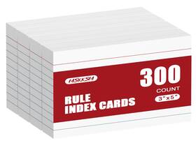 Thamzus0100650 Mskksm Index Cards 3x5 Inch - 300 Pack Ruled 3 X 5 Inch- Count White