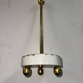 Mud Pie 718540913826 Gold Marble Paper Towel Holder 15 Inch X 5 1/2 White And Tarnished Look