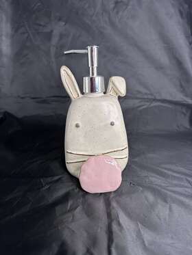 41220016 Mud Pie Home Easter Bunny Speckled Glaze Hand Soap Lotion Pump Kitchen Sponge Holder