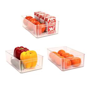 Mvovm 712490590618 Refrigerator Organizer Bins 3 Pack Stackable Fridge Organizers With Handles C Mvovm 712490590618 Refrigerator Organizer Bins 3 Pack Stackable Fridge Organizers With Handles C