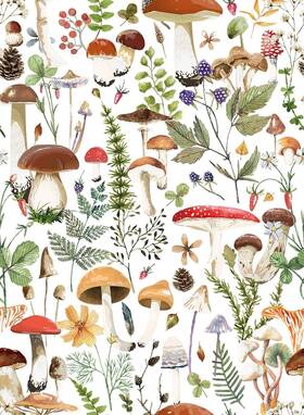 40001 Mxhygwyw-ys Dresser Drawer Liner Beautiful Mushroom Patterns Shelf Paper For Kitchen Cabi
