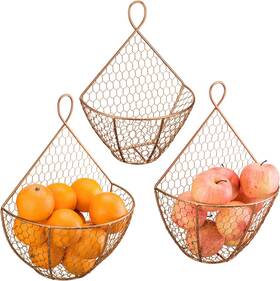 Tb-deco0171cop-3 Mygift Set Of 3 Farmhouse Copper Metal Wire Mesh Wall Hanging Tb-deco0171cop-3 Mygift Set Of 3 Farmhouse Copper Metal Wire Mesh Wall Hanging