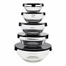 N-a Chef Buddy Glass Bowl Set Pieces With Black 886511993419