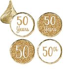 N-a Distinctivs Gold Anniversary Party Favor Stickers Count 816857024119