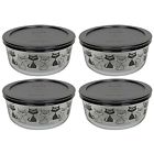 7201 N-a Pyrex Cup Black Cat Glass Bowls Plastic Lids 674894227074