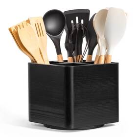 Qhl4gmh-xzb Nacimax Extra Large Rotating Utensil Holder For Kitchen Counter Wooden