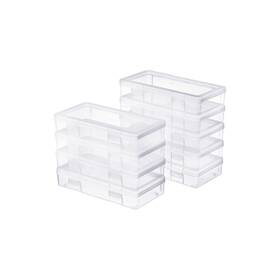 Naivees 952192746072 Medium Clear Storage Box 9 Pack Stackable Containers With Snap-tight
