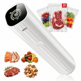 Zkj01 Natupo Compact Vacuum Sealer For Food Contains 30 Reusable Seal Bags Featuring Led
