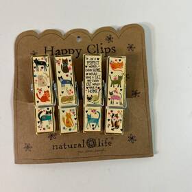 Ktt000172 Natural Life Happy Clips Set Of 4 Heart My Cat Every Has A Home 2.75 Inch Nip