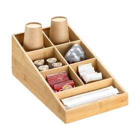 57231.01 Navaris Coffee Station Organizer - 7 Compartment Bar For Office And Kitchen Coun