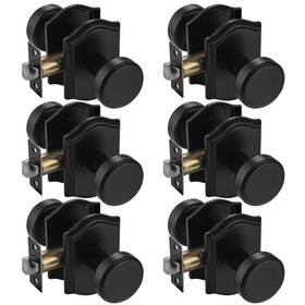 6p-plc303mb-bk Ncsen 6 Pack Black Door Knobs For Bath And Bedroom Interior Pismo Doorknob With Came