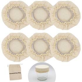 Neg20240408 Neglex 6-pack Sourdough Jar Cover Organic Reusable Cloth For Proofing Fi