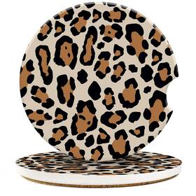 To20m2o Neidius Car Cup Holder Coasters Leopard Skin Coaster For Holders Insert Ceram