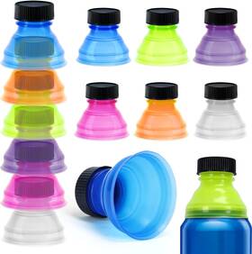 Newbested 630282621343 12 Pack Can Covers Reusable Pop Bottle Tops Blue Orange Pink Purple White