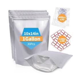 Lbd-zlzf30pz2635 Nexlevvac 30pcs 1gallon 10 Inch X14 Mylar Bags For Food Storage With Oxygen Absor... Fast Ship Lbd-zlzf30pz2635 Nexlevvac 30pcs 1gallon 10 Inch X14 Mylar Bags For Food Storage With Oxygen Absor... Fast Ship