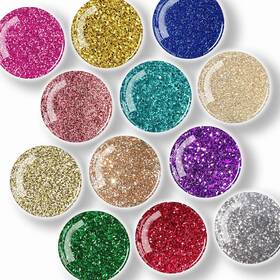 Ngaty 709226508887 Shiny Glitter Mixed Strong Glass Refrigerator Magnets 12pcs For Fridg