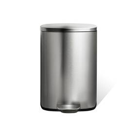 Sot-50-8 Ninestars Step On Trash Can Large Silver
