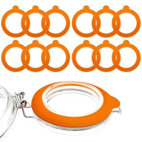 Lys-mfgjd-12p Ninonly 12 Pcs Replacement Silicone Gasket Seals For Jars Leakproof Airtight Orange