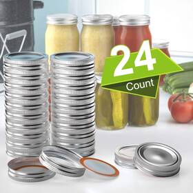 Nlaahce 750139222476 Mason Jar Lids And Rings 48pcs Regular Mouth Canning For Ball Silver