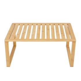 059919 No Bamboo Stackable Shelf Natural Color Easy Assemble 16 X 10 1.18in