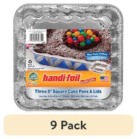 69334 No Square Aluminum Blue Geometric Pan With Lids 3 Count Per Pack