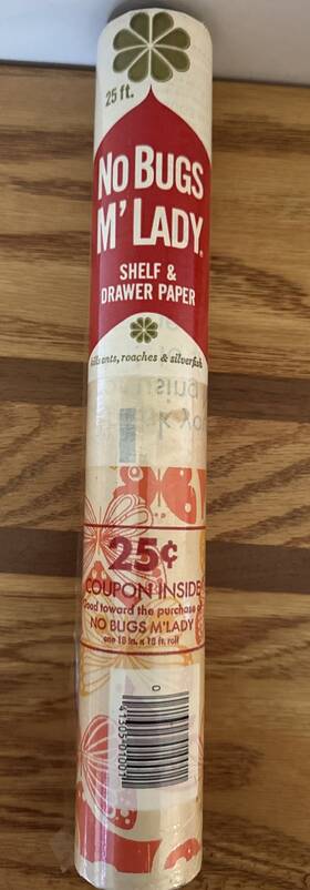 No Bugs Mlady 041305010011 New Vintage 1970s Mftlady Orange Butterflies Shelf Liner 13 Inch W X 25 Long