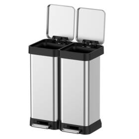 00u4usya Nobrand 16g 60l Dual Trash Bin Fingerprint Proof Stainless Steel Step Lid