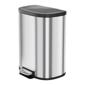 15vb36ok-xk0718-ghbwij7f Nobrand 50l Step-on Stainless Steel Trash Can With Removable Buckets And Soft-close Lid