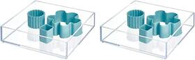 49640 Nobrand Kitchen Drawer Organizer 8x8x2 Inch Clear 2-pack
