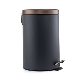 925111715m Nobrand 5l Stylish Grey And Copper Soft Pedal Trash Bin For Office Kitchen Bathroom