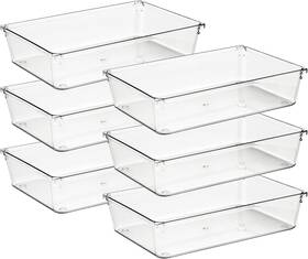Nobrand 957719490762 6x9 Inch Clear Non-slip Drawer Organizers For Makeup Jewelry Etc