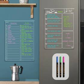 Cccp76d2tt Nobrand Dry Erase Transparent Meal Planner - Sticks To Smooth Surfaces