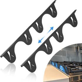 Sgp-01 Nobrand Stove Gap Cover 2 Pack Black Heat Resistant Adjustable 13.8 Inch -27.5
