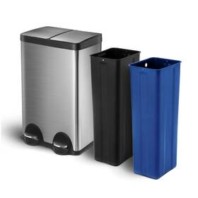 Va41939a Nobrand 15.8 Gal Kitchen Trash Can Dual Removable Liners Stainless Steel