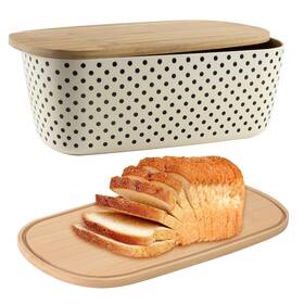 Nmtc-bb01-pt Nomotruc Bread Box With Cutting Board Lid Made Bamboo Fiber For Kitche