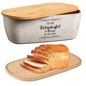 Nmtc-bb01-wd Nomotruc Bread Box For Kitchen Countertop With Cutting Board Lid Made B
