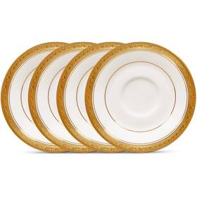 Noritake 037725603520 Crestwood Gold Saucer 6 Inch Set Of 4 In White