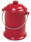 Norpro 1 Gallon Ceramic Compost Keeper Red Kitchen Storage Organization Products 028901500931