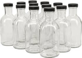 North Mountain Supply 810045265520 16 Ounce Glass Stout Sauce Bottle - With 38mm Black