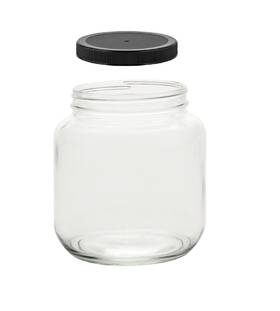 North Mountain Supply 810045269825 1/2 Gallon Glass Jar 6 Inches L X H Black