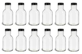 C8osbk North Mountain Supply 8 Ounce Glass Stout Sauce Bottle - With 38mm Black