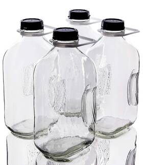 Mb-64-4 North Mountain Supply 64 Ounce Heavy Glass Milk Bottle/jug - 4 Pack Clear
