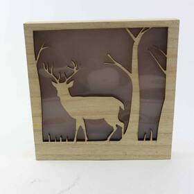 Northlight 191296278782 Two Deer And Trees Cut-out With Led Lighted Stars Open Box