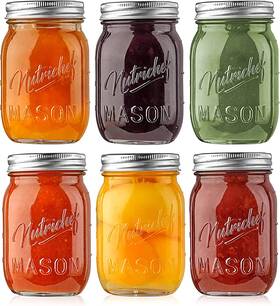 Ncmsj6 Nutrichef 6 Pcs Mason Jars Set Ncmsj6 Nutrichef 6 Pcs Mason Jars Set