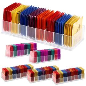 Nl2503tbo Nutrolab 6 Pack Tea Bag Organizer Clear Plastic Holder With Adhesive Non-slip Pads