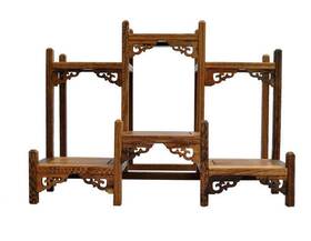 Nwfashion 614134929870 Chinese Wooden Assemble Display Stand Symmetric Short Floor Curio C