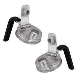Nytgah 712490658523 2 Pack Mason Jar Lids Stainless Steel Pour Spout Lid Regular Mouth
