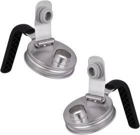 Nytgah 712490658530 2 Pack Mason Jar Lids Stainless Steel Pour Spout Lid 86mm Metal