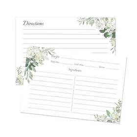 Cp-kz-46-gre Oaken Leaford Floral Recipe Cards 4x6 60-pack Double-sided Blank For Cp-kz-46-gre Oaken Leaford Floral Recipe Cards 4x6 60-pack Double-sided Blank For