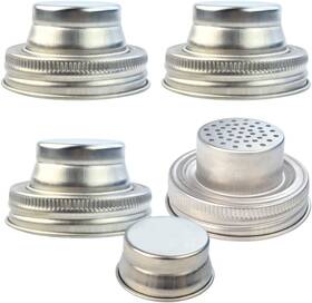 Obm-0023 Obmwang 4 Pack Of Stainless Steel Mason Jar Shaker Lids Caps For Silver